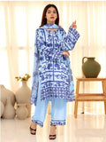 Lulusar Printed Lawn 3-Piece Set with Voil Dupatta A-1314